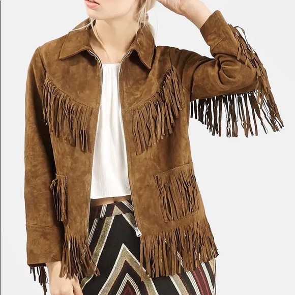topshop suede fringe jacket